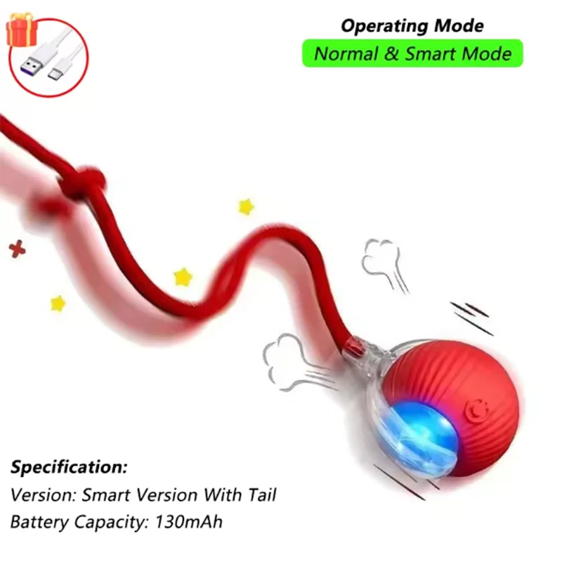 Smart Interactive Cat Ball – Durable, Easy to Clean & Obstacle Avoidance Toy.