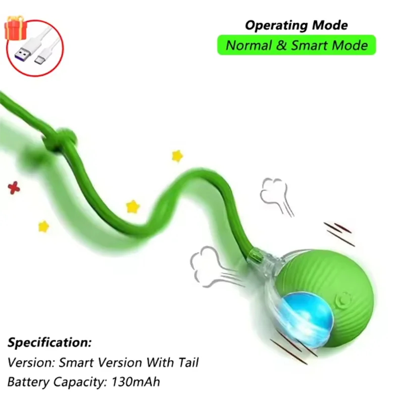 Smart Interactive Cat Ball – Durable, Easy to Clean & Obstacle Avoidance Toy.