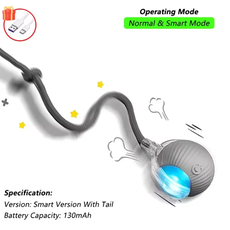 Smart Interactive Cat Ball – Durable, Easy to Clean & Obstacle Avoidance Toy.