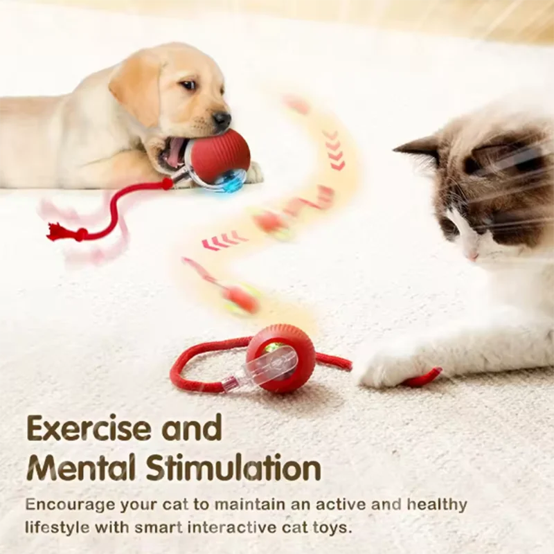 Smart Interactive Cat Ball – Durable, Easy to Clean & Obstacle Avoidance Toy.